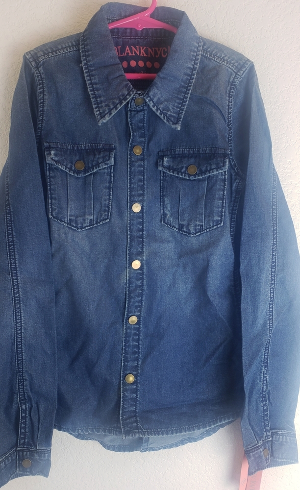 Blank NYC girls jean button down shirt